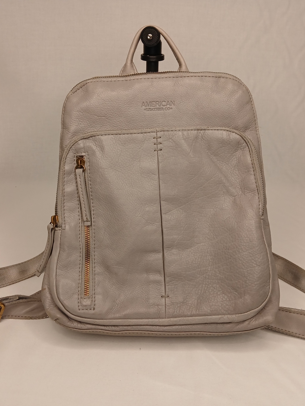 American Leather Co. Light Gray Leather Backpack